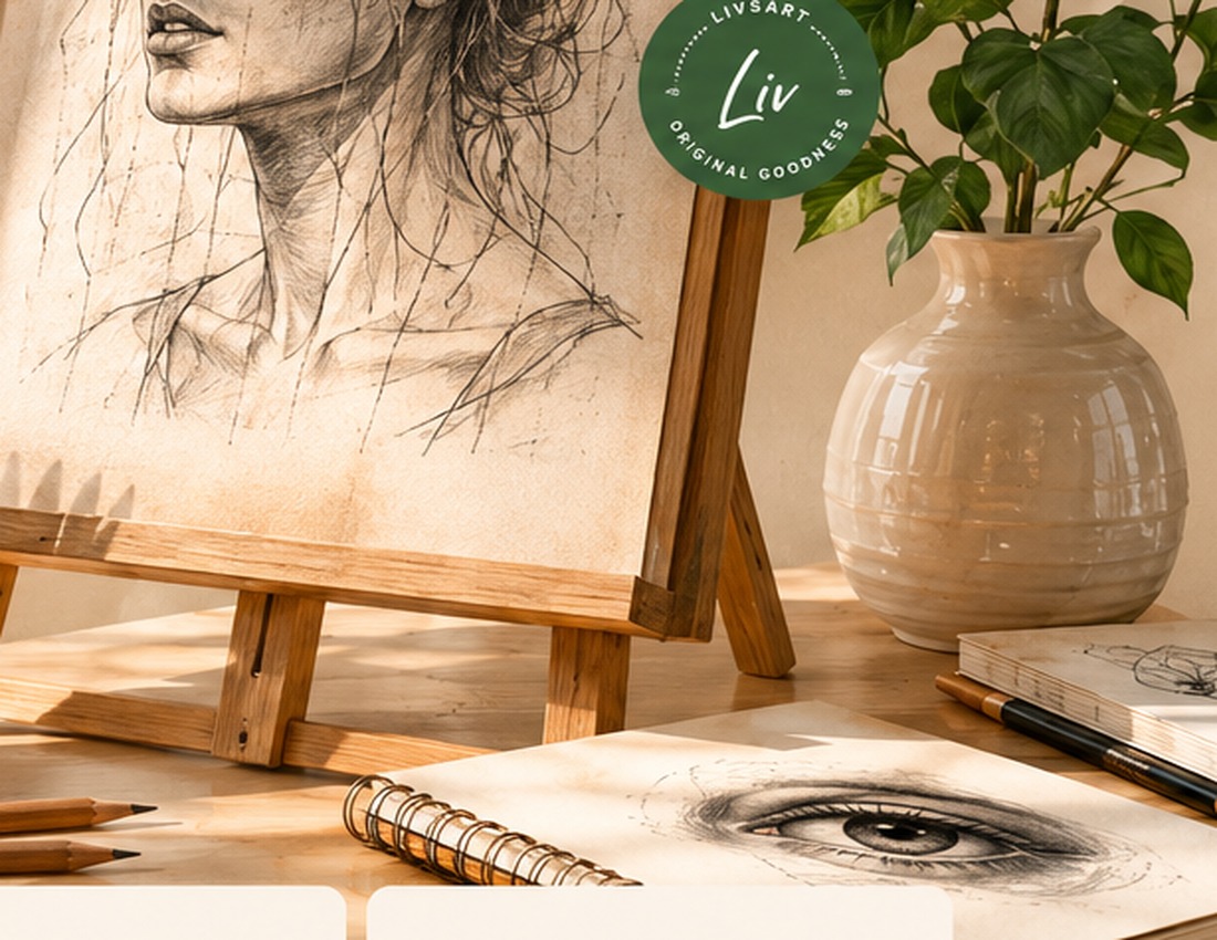 Hand drawn art desk contact preview